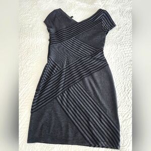 NWT BCBGMaxAzria Striped Black and Gray Bodycon Women's Dress